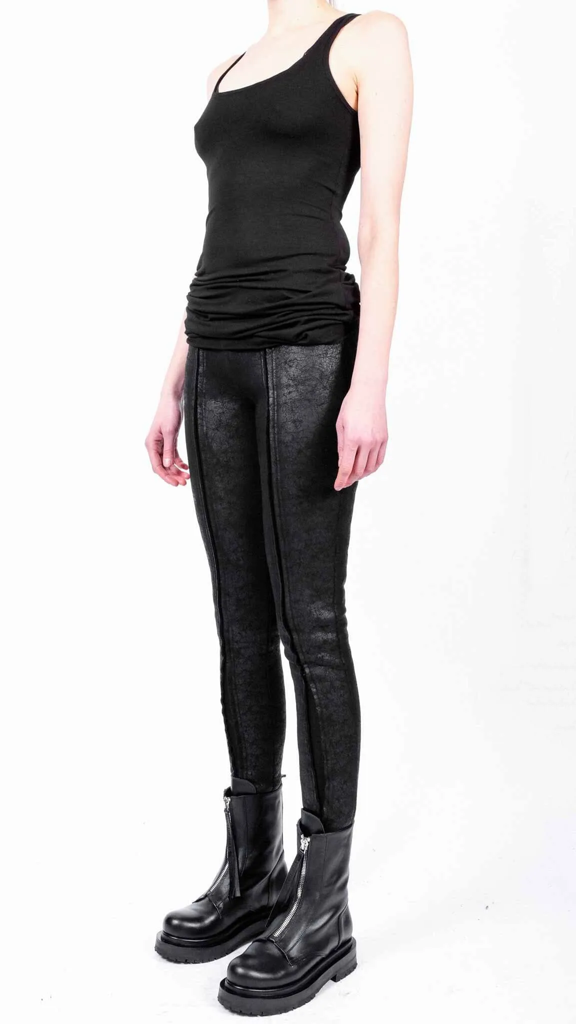 Slim Leather Effect Trousers
