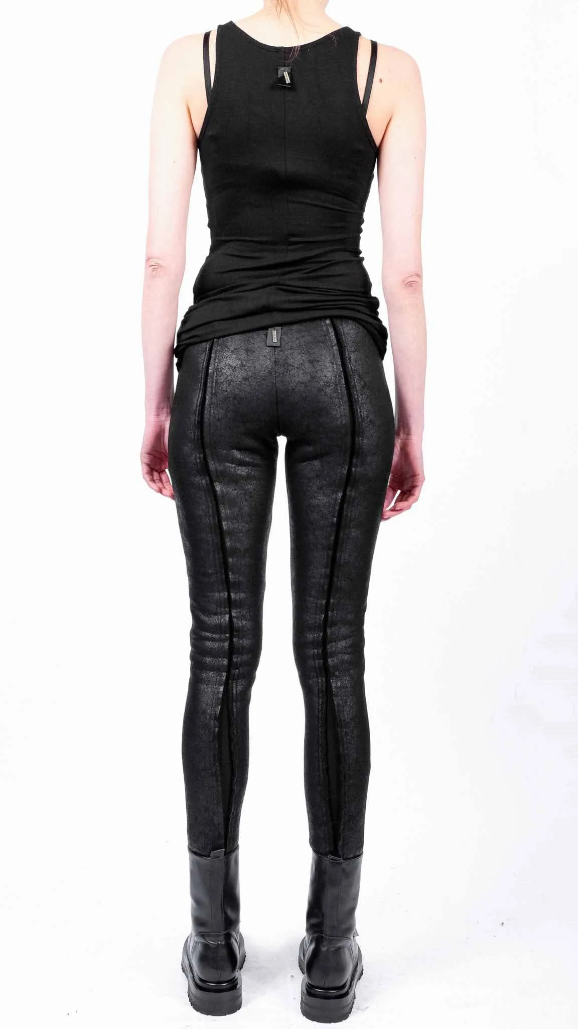 Slim Leather Effect Trousers