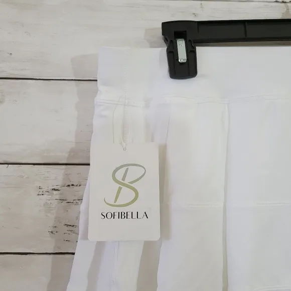 Sofibella 13” Women's Tennis Golf Panel Skort UV Protection In White Size XL