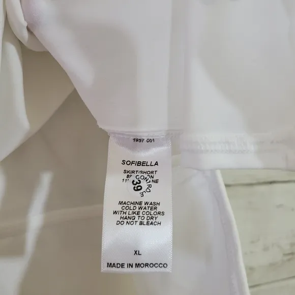 Sofibella 13” Women's Tennis Golf Panel Skort UV Protection In White Size XL