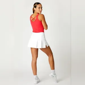Sofibella 13” Women's Tennis Golf Panel Skort UV Protection In White Size XL