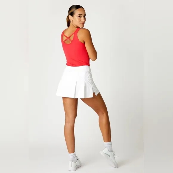 Sofibella 13” Women's Tennis Golf Panel Skort UV Protection In White Size XL