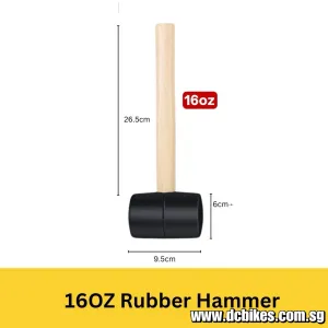 Solid Wood Bicycle Home Rubber Mallet Hammer Tool 16oz