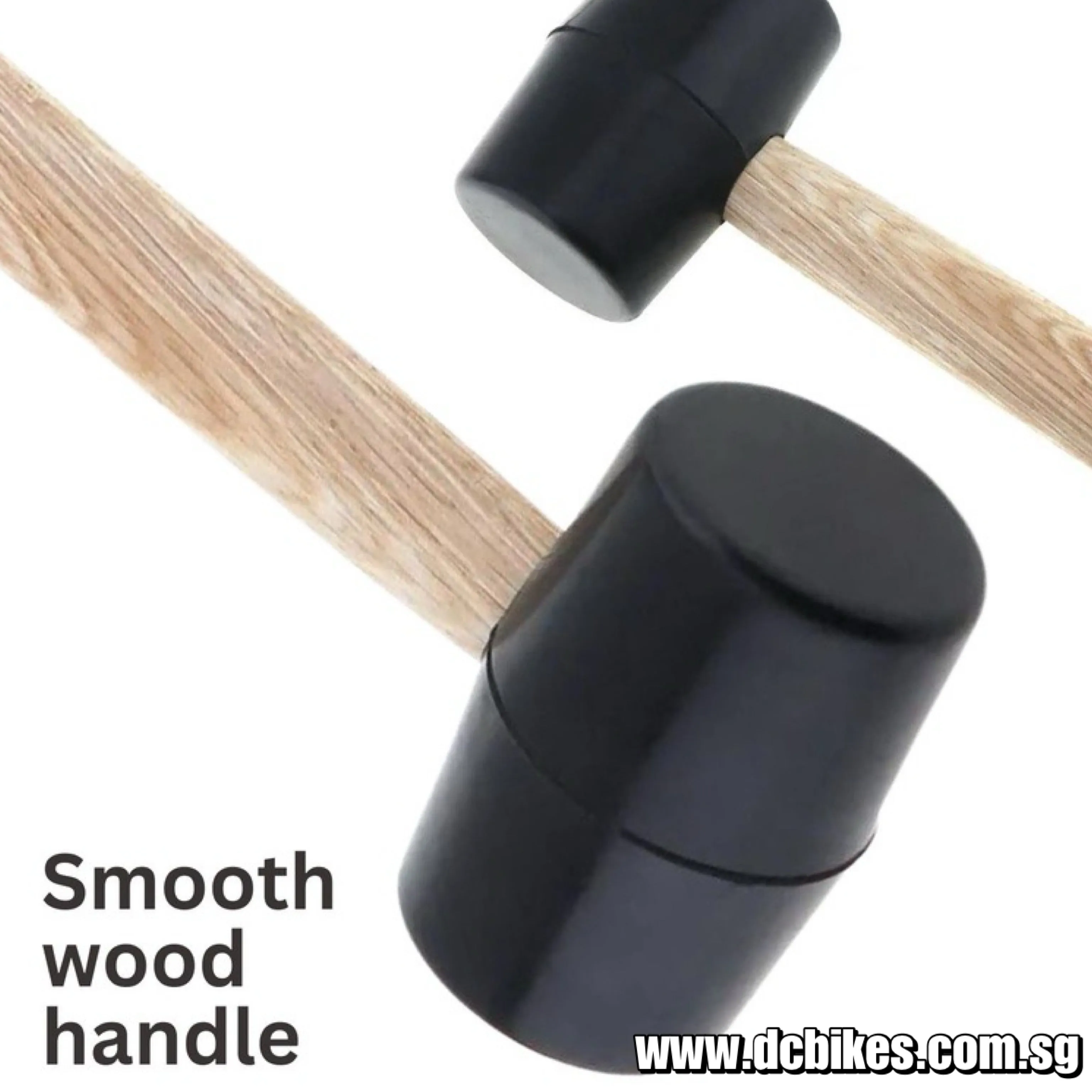 Solid Wood Bicycle Home Rubber Mallet Hammer Tool 16oz