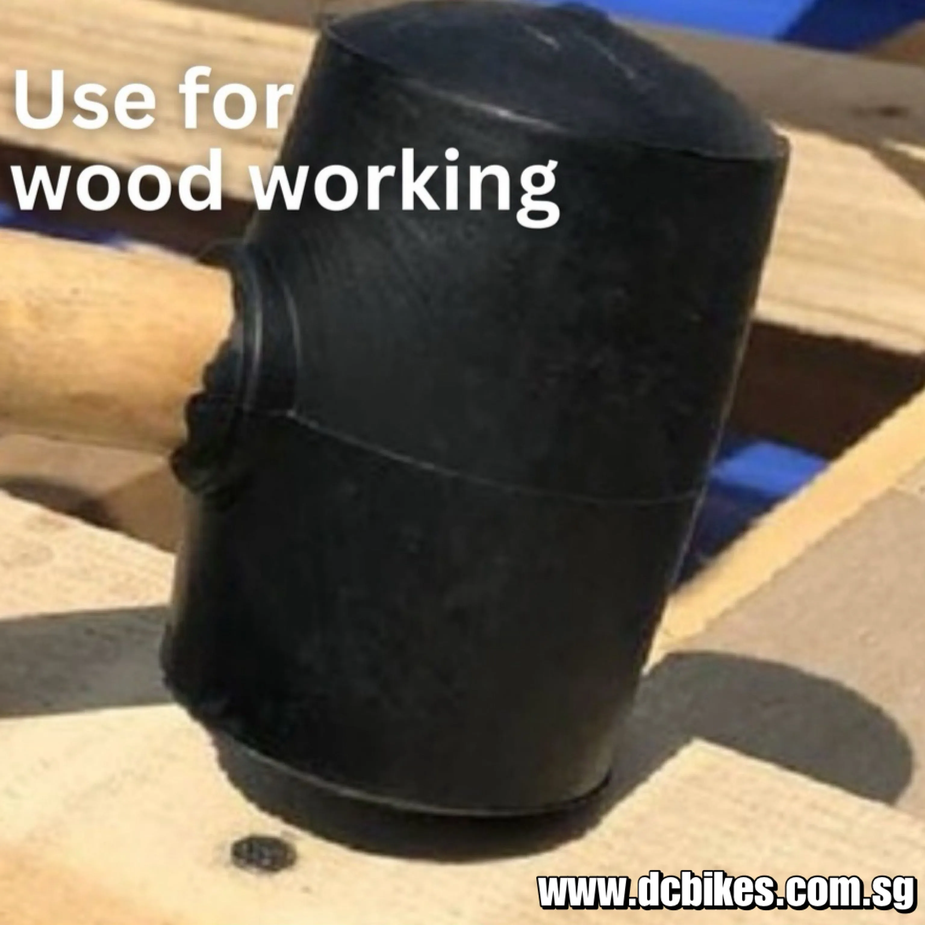 Solid Wood Bicycle Home Rubber Mallet Hammer Tool 16oz