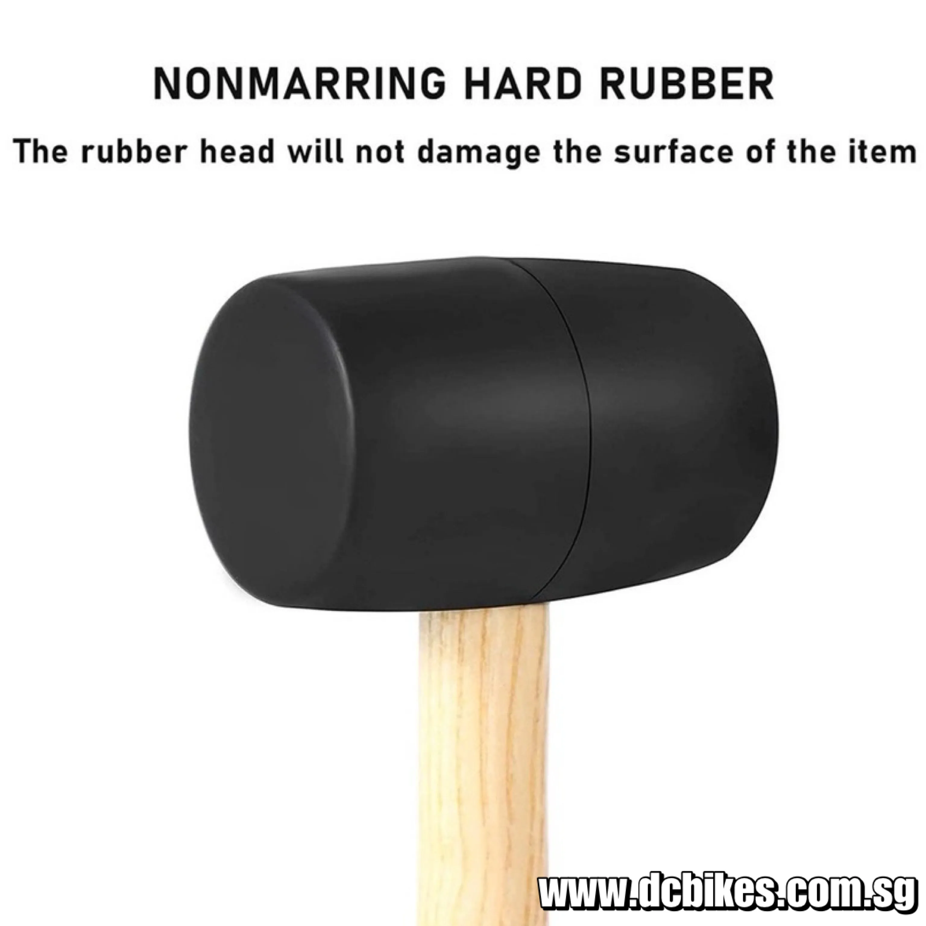 Solid Wood Bicycle Home Rubber Mallet Hammer Tool 16oz