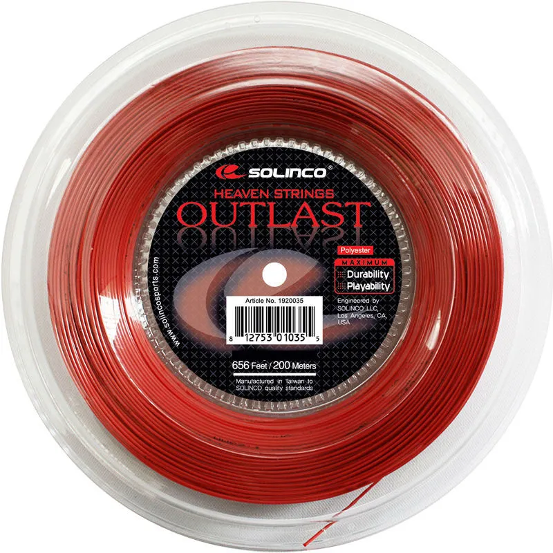 Solinco Outlast 18/1.15 Tennis String Reel (Red)
