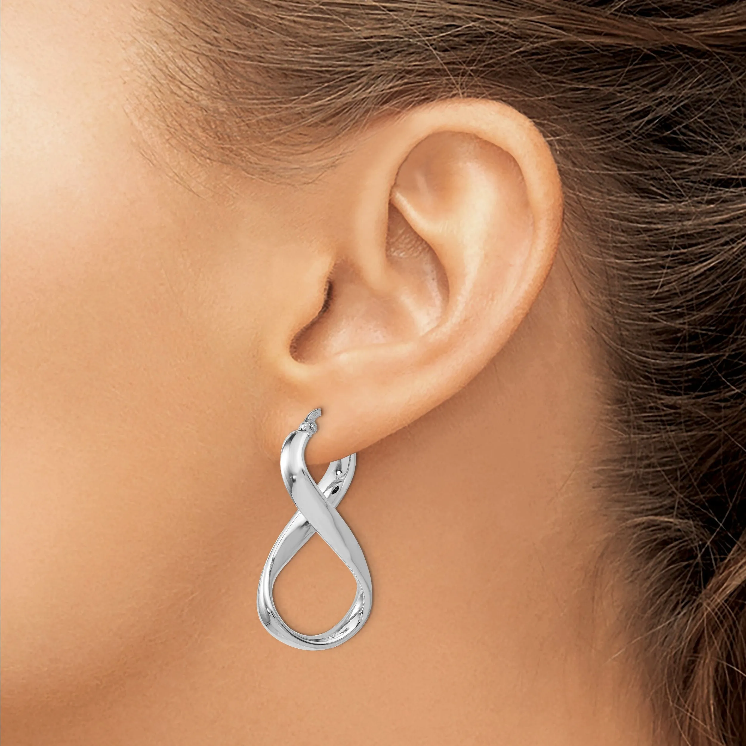 Sterling Silver Polished Twisted Hoop Earrings