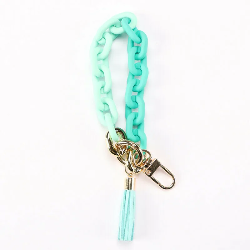 Summer Acrylic Link Keychains With Tassel