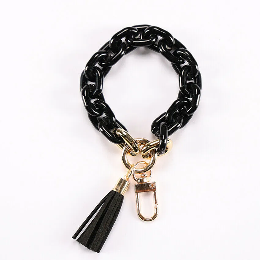Summer Acrylic Link Keychains With Tassel