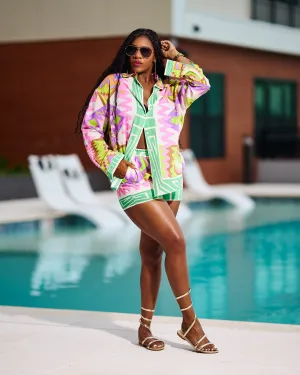 Summer Games | Linen Set | Multi/Green