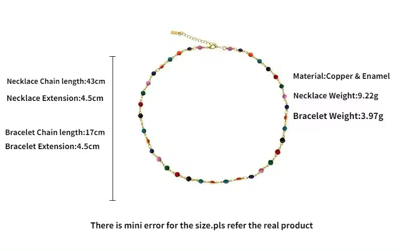Summer Jewelry Sets – Colorful Bracelet and Necklace