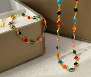 Summer Jewelry Sets – Colorful Bracelet and Necklace