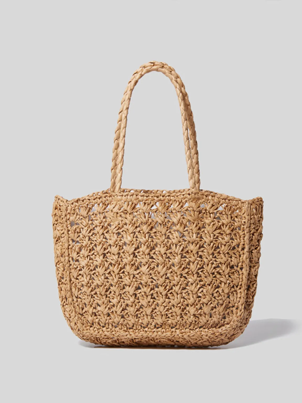 Summer Straw Braided Bag Open-top Bucket Handbag Tote Bag Flower Detail