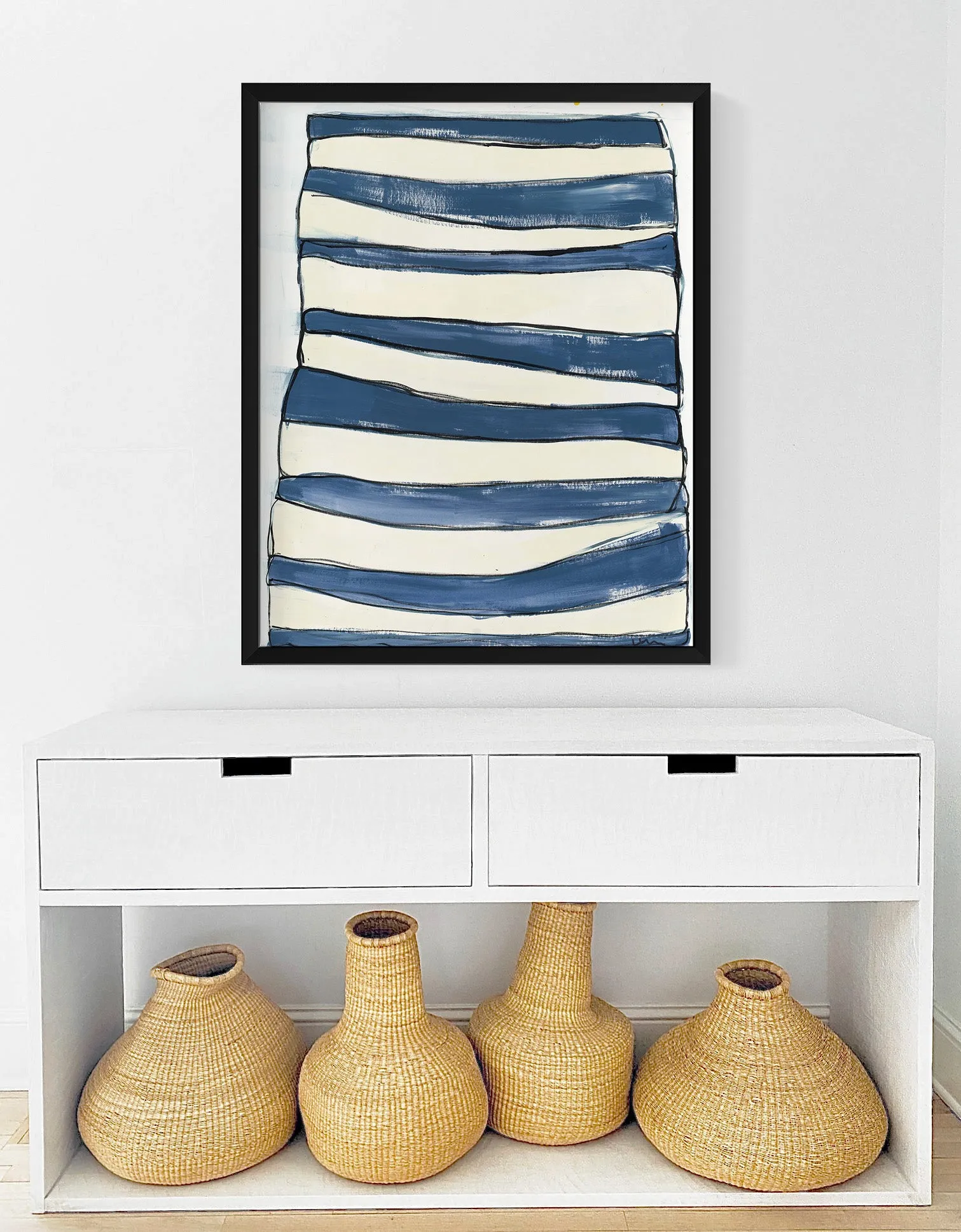 Summer Stripes Blueberry Art Print