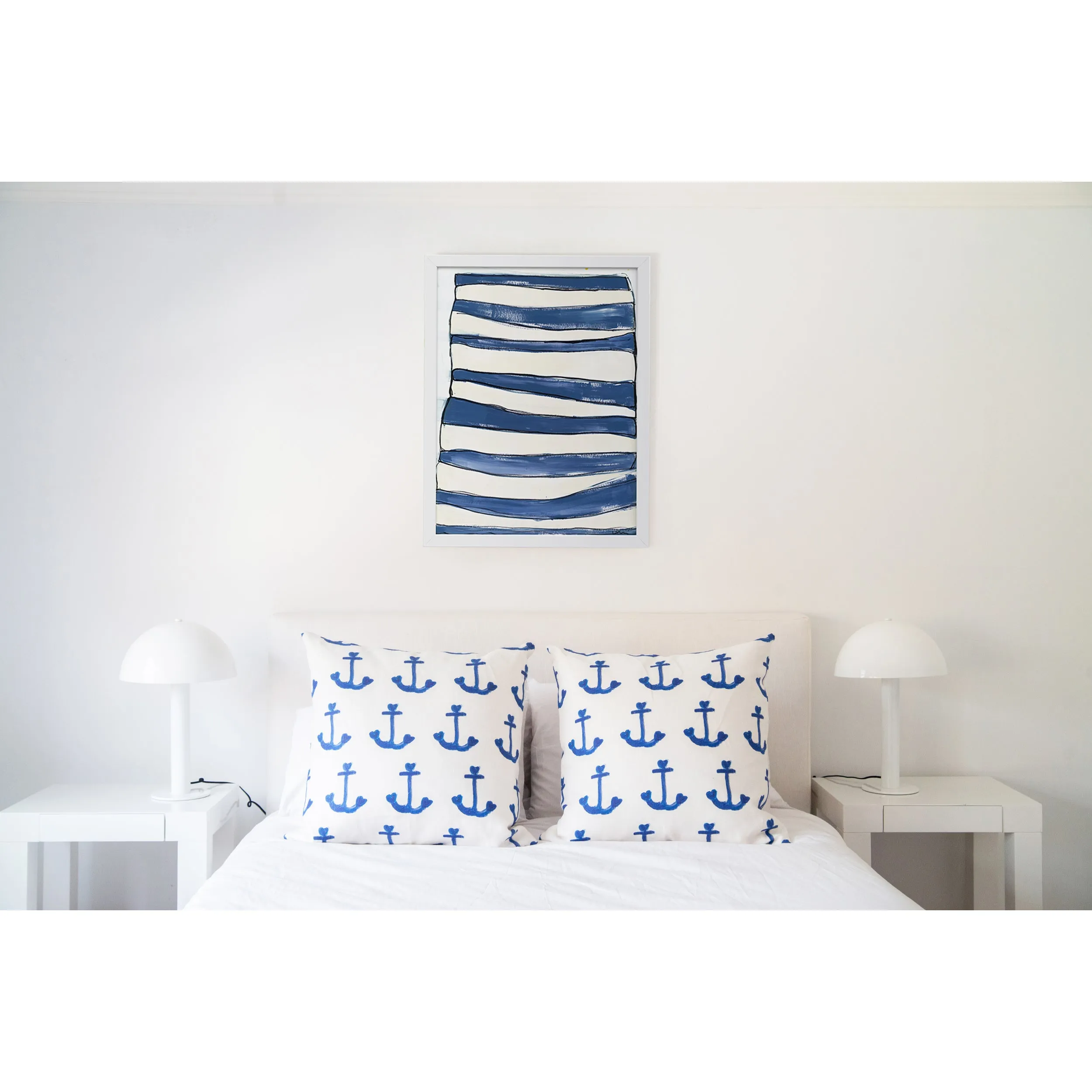 Summer Stripes Blueberry Art Print