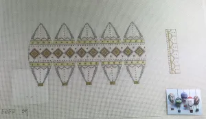 Susan Roberts Needlepoint Designs 5253 Silver & Gold Hot Air Balloons