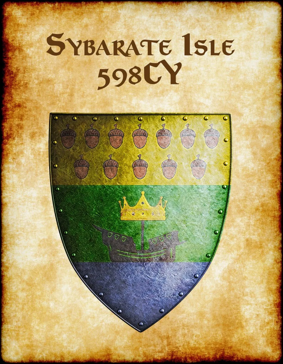 Sybarate Isle 598CY Heraldry of Greyhawk Anna Meyer Cartography Canvas Art Print