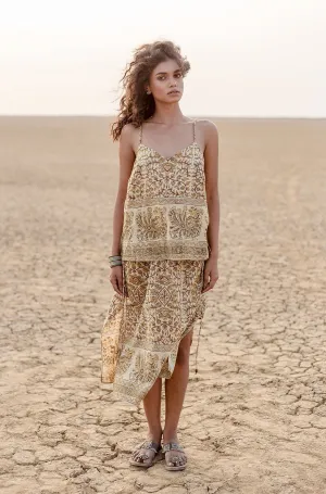 Tanvi Camisole in Rust Peacock Border
