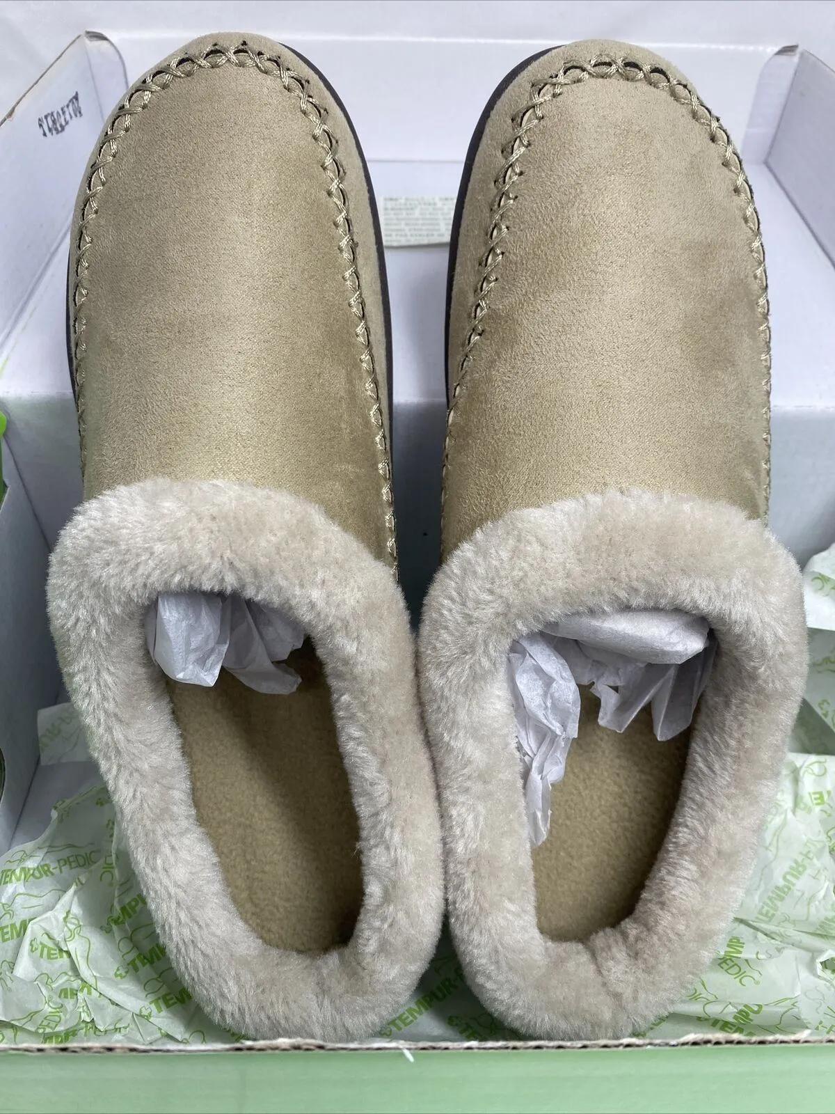 TEMPUR-PEDIC Comfort Slippers MicroSuede 9 Memory Foam Brookstone TP6029-101
