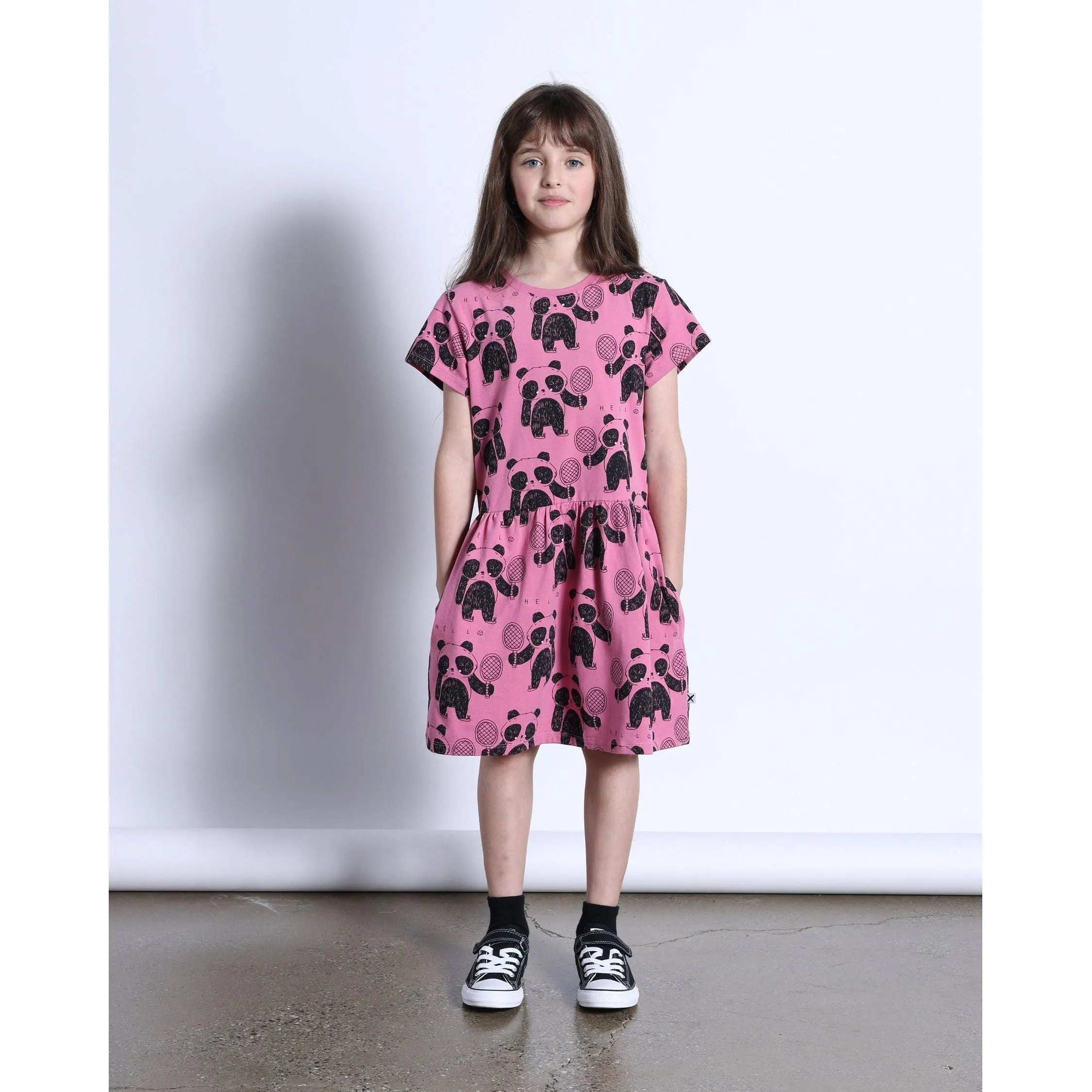 Tennis Pandas Dress- Sorbet