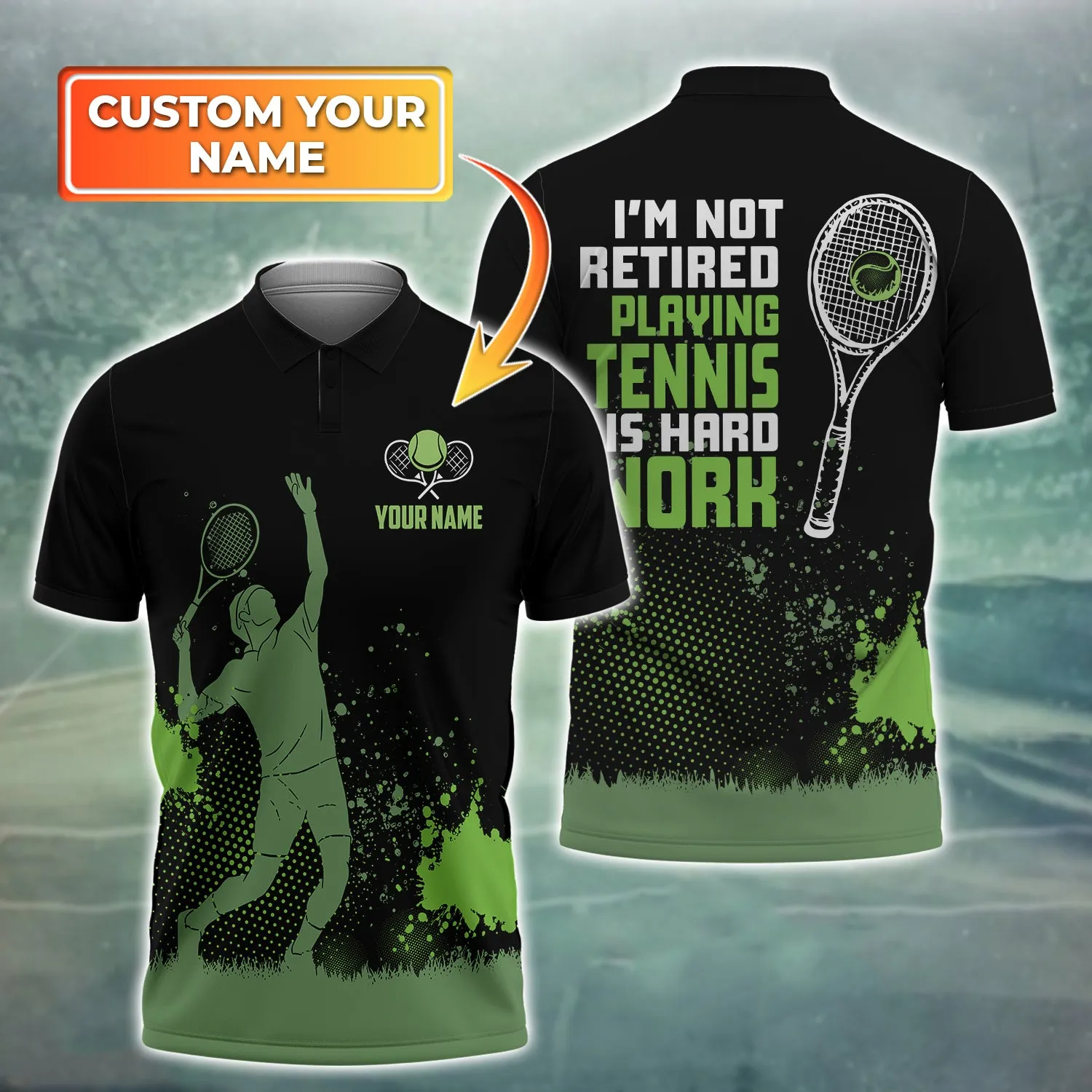 Tennis Personalized Name 3D Polo Shirt - TD96 1511