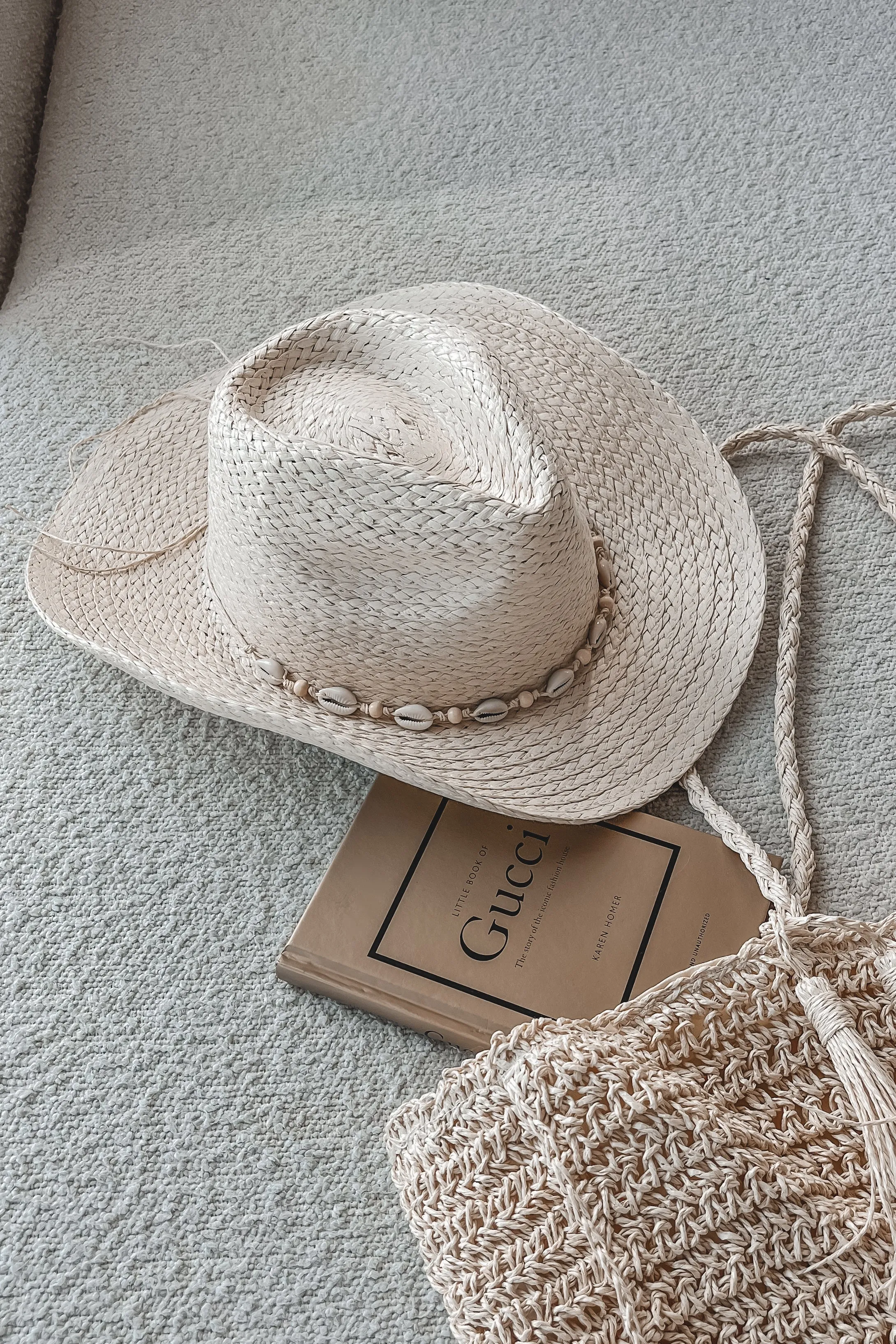 The Beach Is This Way Ivory Shell Cowboy Hat