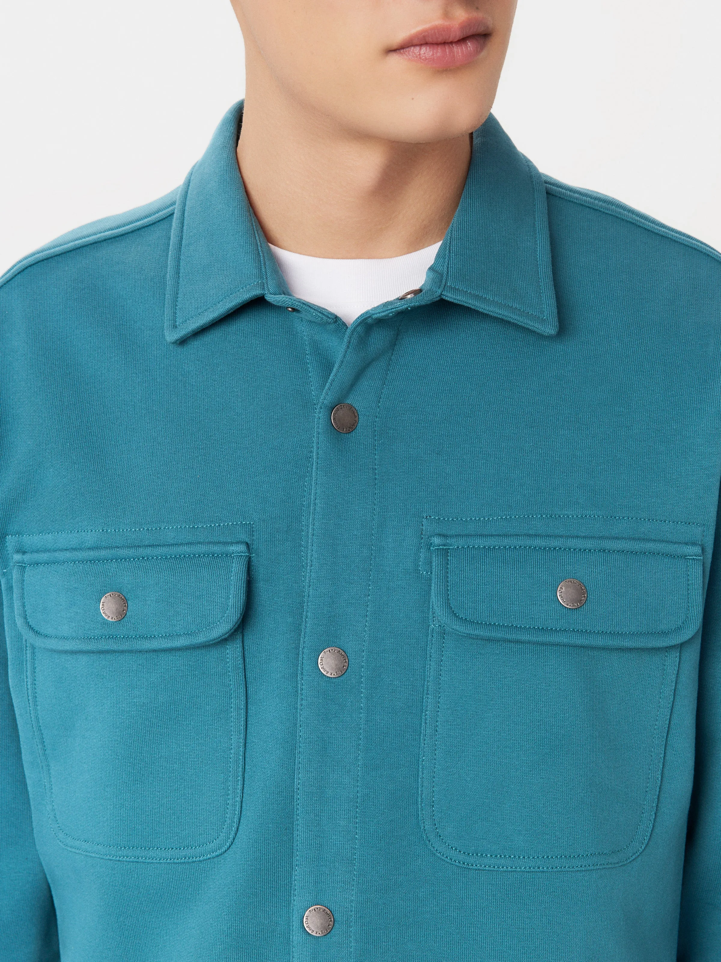 The Jordan French Terry Overshirt in Mallard Blue