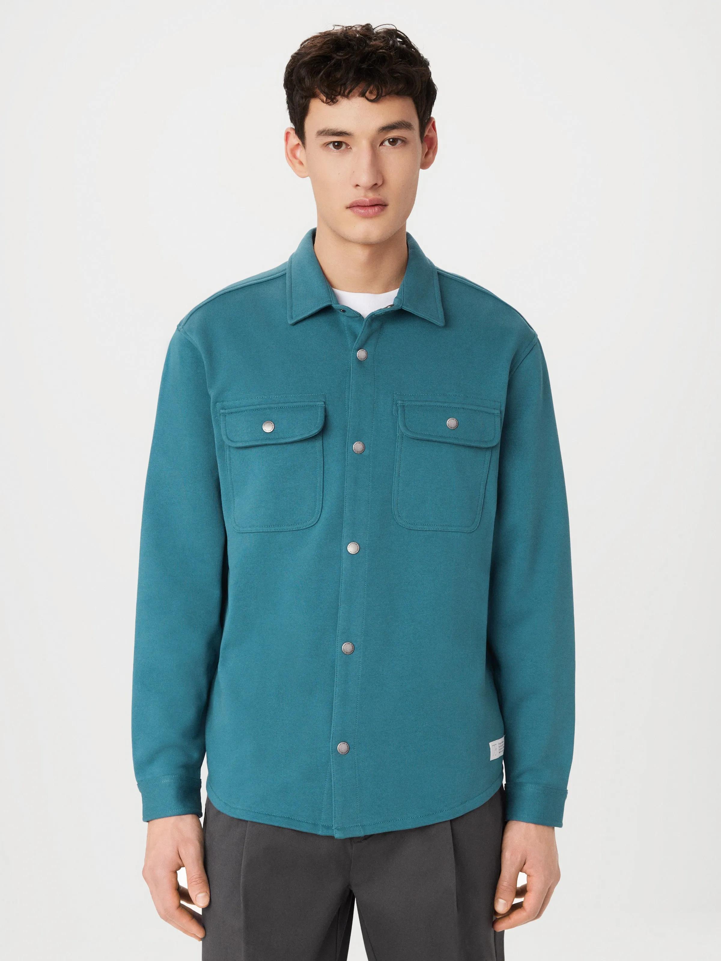 The Jordan French Terry Overshirt in Mallard Blue