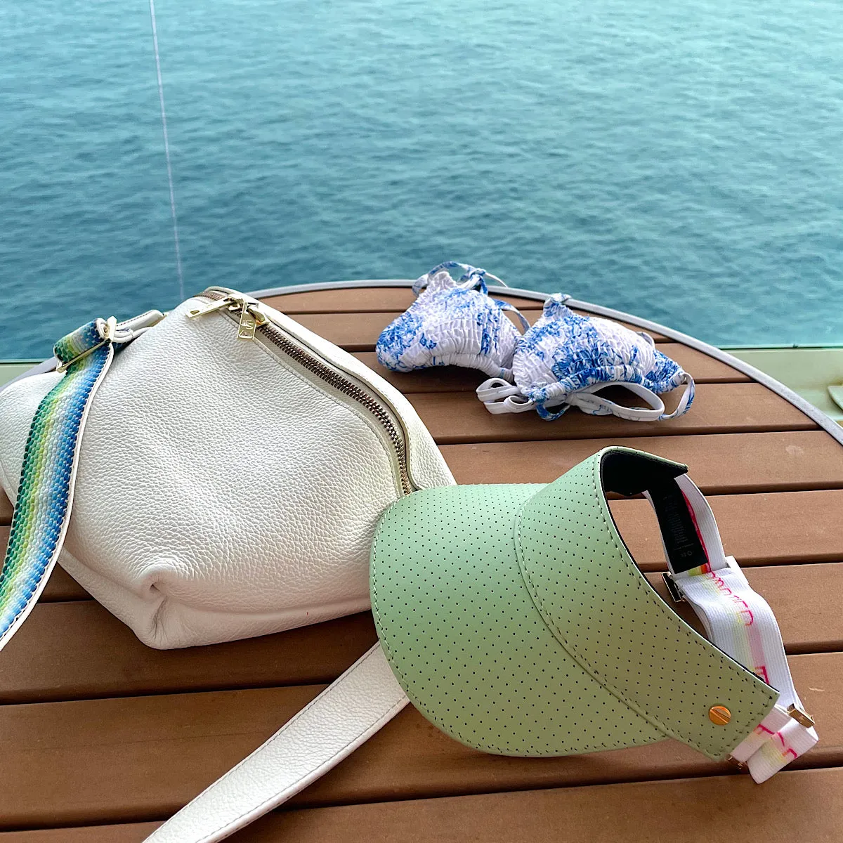 The Leather Visor - Kiwi Sorbet & Gold
