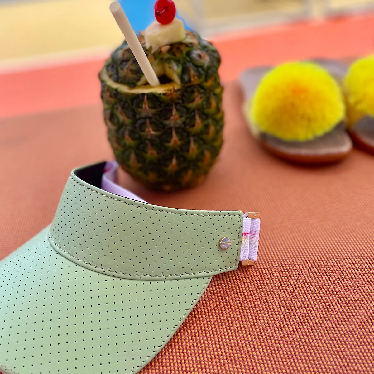 The Leather Visor - Kiwi Sorbet & Gold