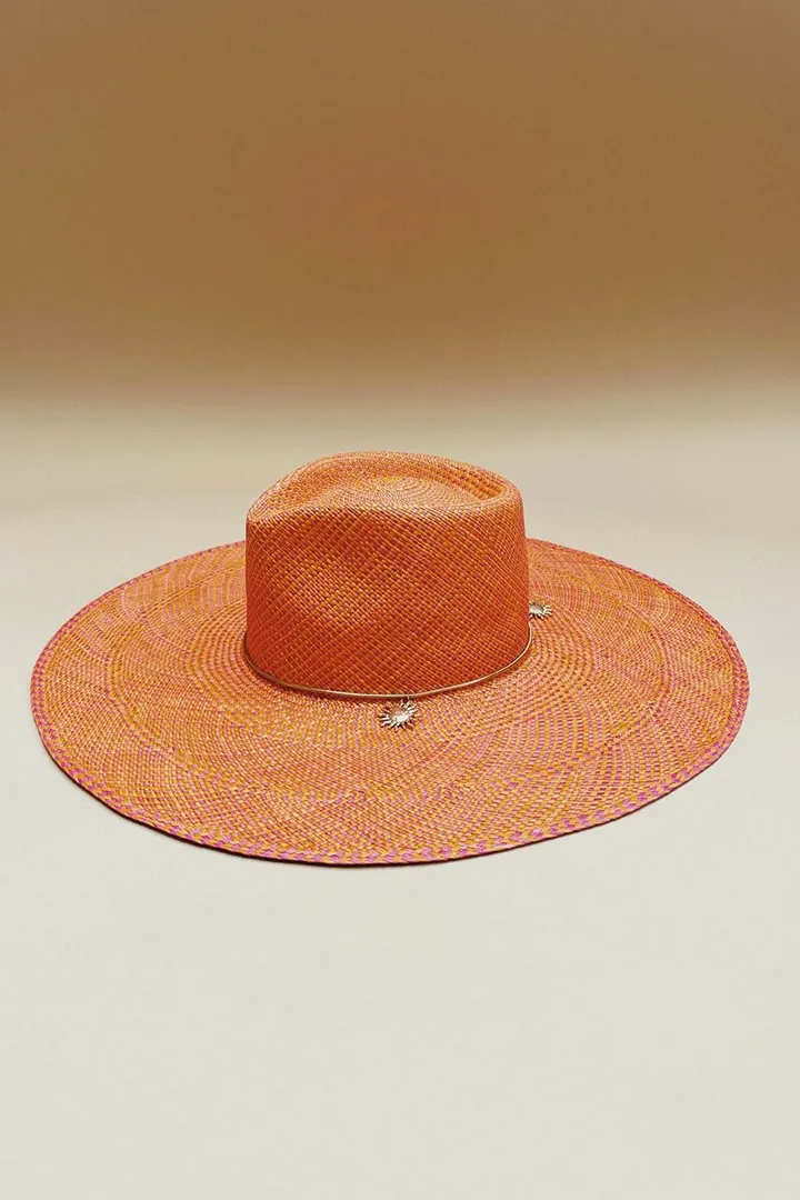 THE MILLIE JR HAT - FUCHSIA & APRICOT