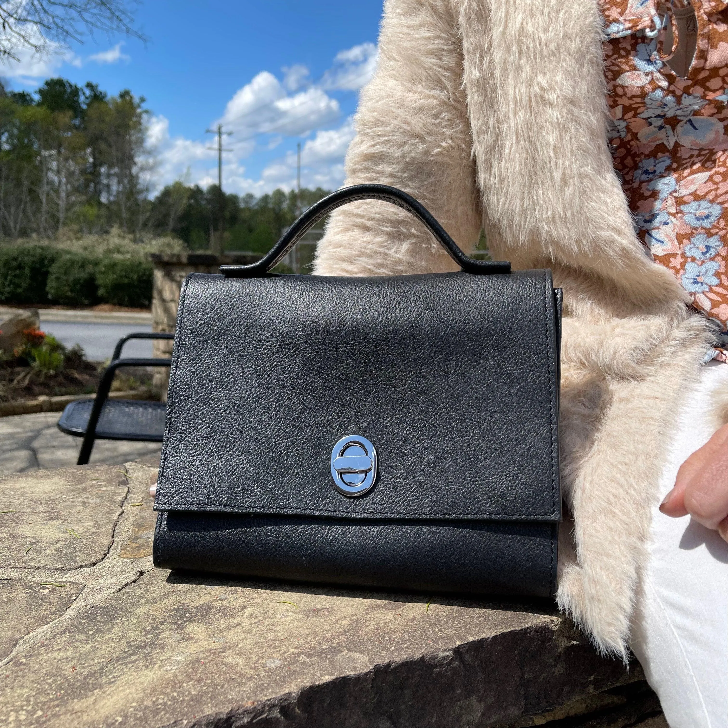 Top Handle Leather Bag