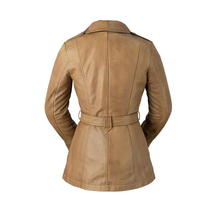 Traci - Women's Fashion Leather Coat (Camel)