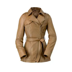 Traci - Women's Fashion Leather Coat (Camel)