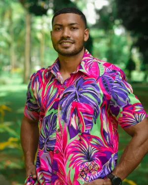 Tropical Painting (Red) - Short Sleeve Shirt