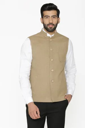 Tweed Wool Beige Modi Nehru Jacket
