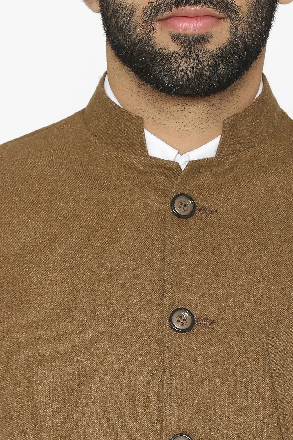 Tweed Wool Brown Modi Nehru Jacket