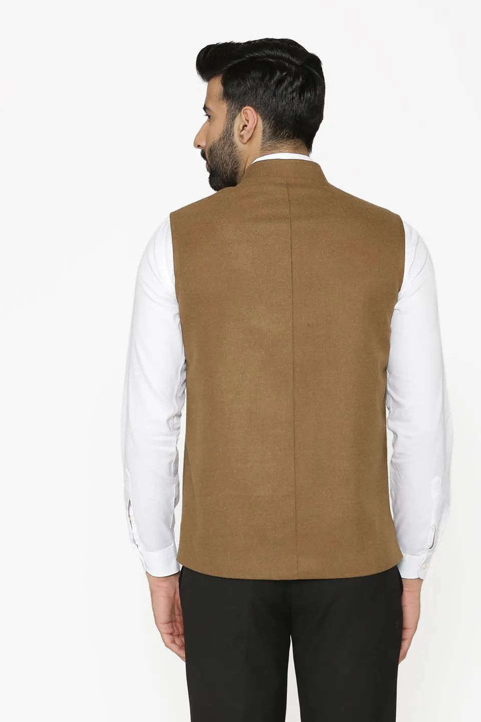 Tweed Wool Brown Modi Nehru Jacket