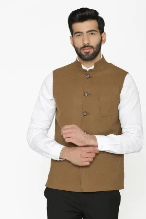 Tweed Wool Brown Modi Nehru Jacket