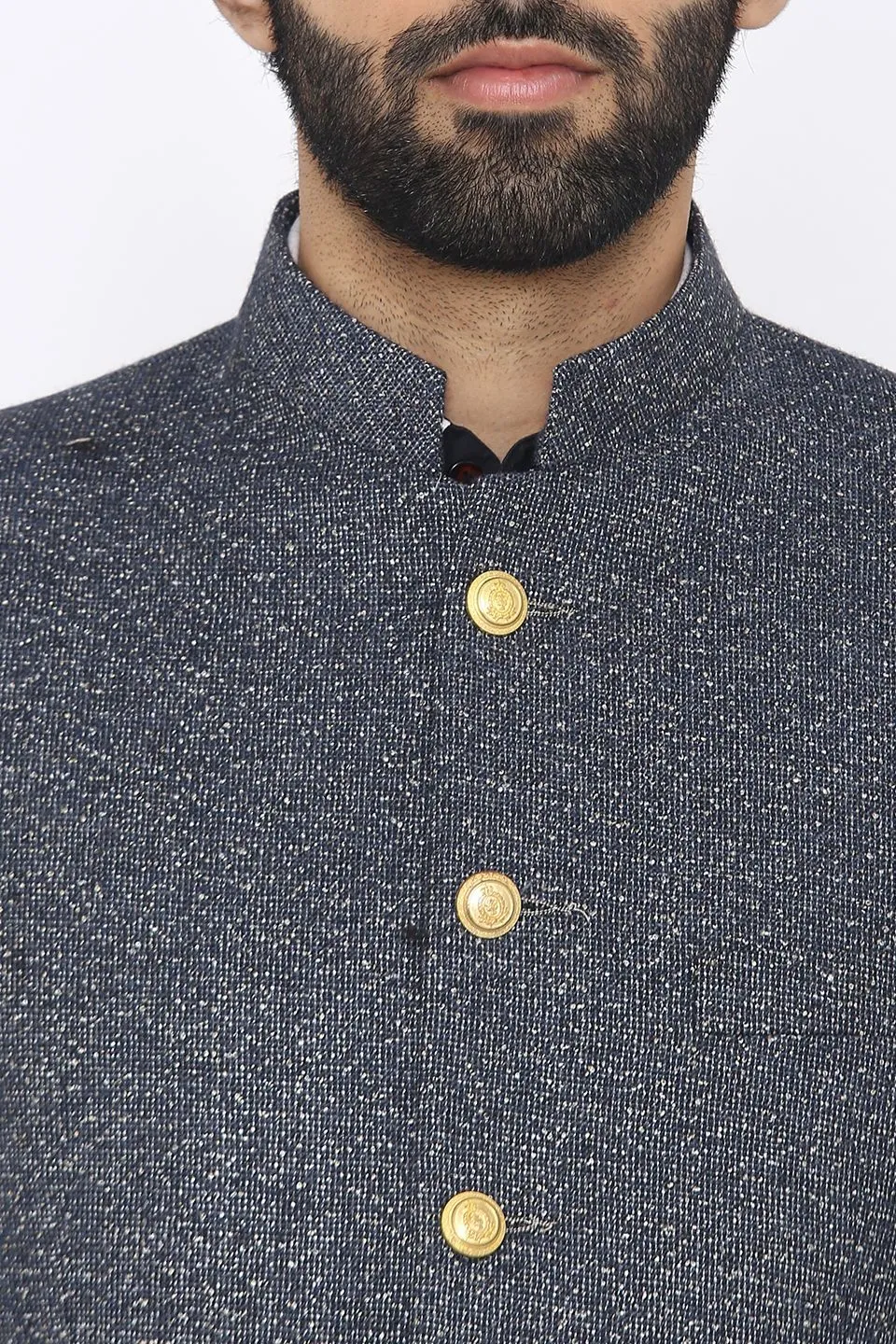 Tweed Wool Grey Bandhgala