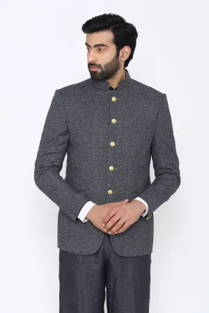 Tweed Wool Grey Bandhgala