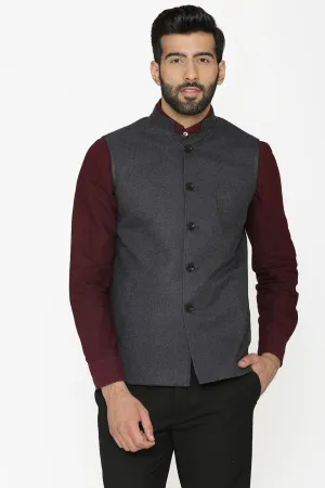 Tweed Wool Grey Modi Nehru Jacket