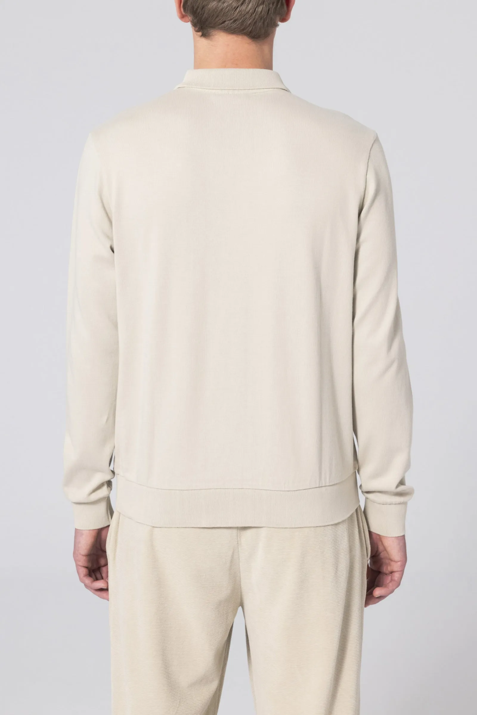 Unfeigned Long Sleeve Polo - Tidal Foam
