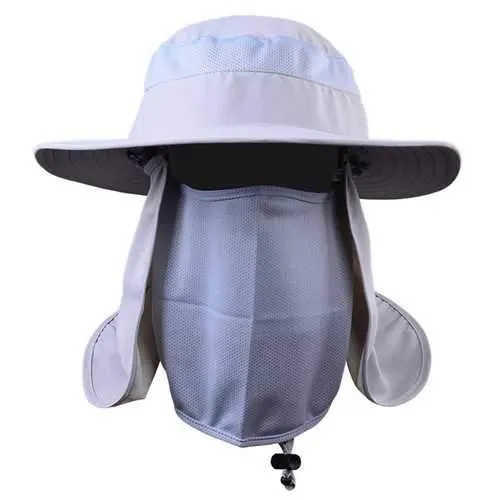 Unisex Men Women Mesh Polyester Uv Protection Windproof Fishing Cap Outdooors Cap Neck Face Hat