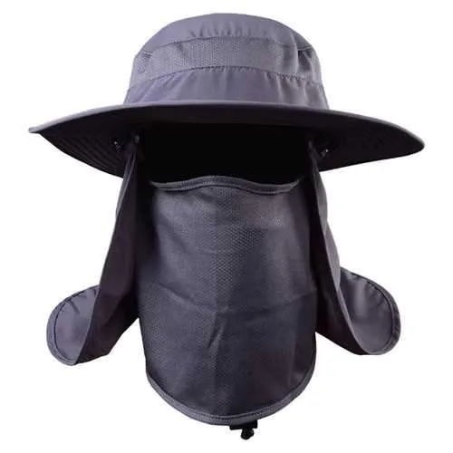 Unisex Men Women Mesh Polyester Uv Protection Windproof Fishing Cap Outdooors Cap Neck Face Hat
