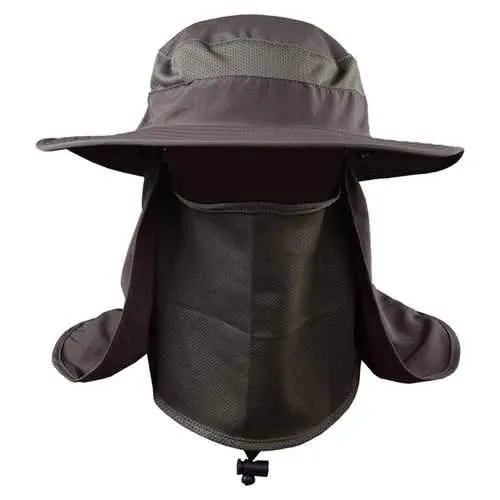 Unisex Men Women Mesh Polyester Uv Protection Windproof Fishing Cap Outdooors Cap Neck Face Hat