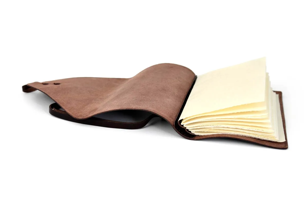 Vachetta Leather Handmade Old World Journal - Walnut Brown