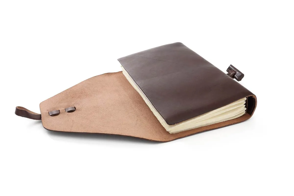 Vachetta Leather Handmade Old World Journal - Walnut Brown