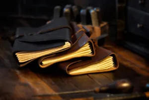 Vachetta Leather Handmade Old World Journal - Walnut Brown